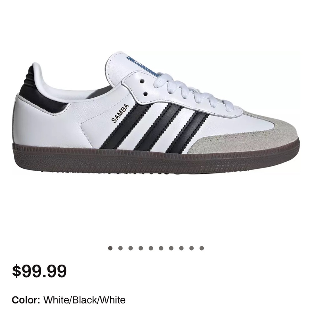 Adidas Samba White and Black Sneakers